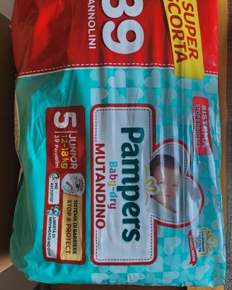 Pannolini pampers baby dry mutandino tg 5