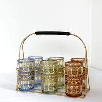 Cocktail bar-ware set di Bicchieri con caddy oro