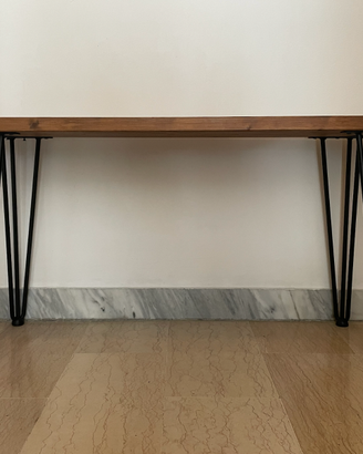 Panca in legno massello con gambe forcina