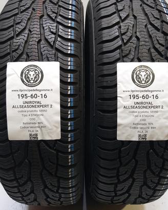 2 GOMME 195 60 16 UNIROYAL A55950