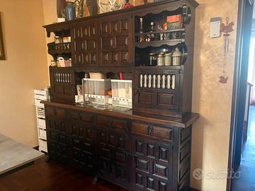 Credenza con Alzata in Legno Massello –