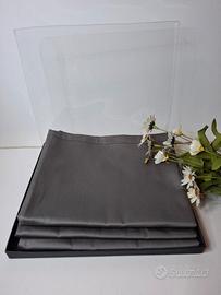 Tris federe raso cotone finitura silking grigio