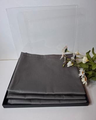 Tris federe raso cotone finitura silking grigio