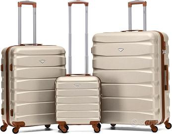 Set 3 Valigie viaggio Rigide ABS cabina e stiva