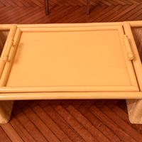 Tavolino da letto vimini vintage