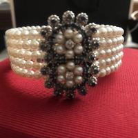 bracciale zaffiri brillanti perle