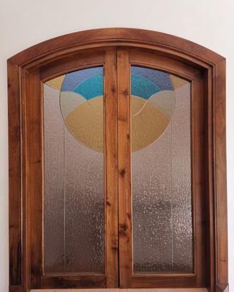 Finestra artigianale per interno, noce nazionale