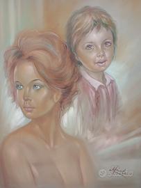 quadro olio su tela Michele Cicala maternità 