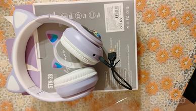 Cuffie wireless gattina rosa