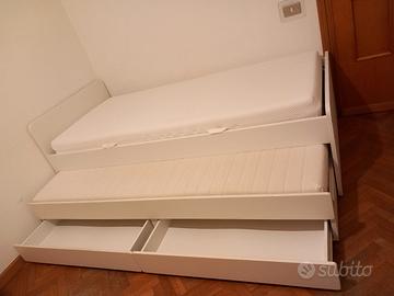 letto singolo con secondo letto a scomparsa 