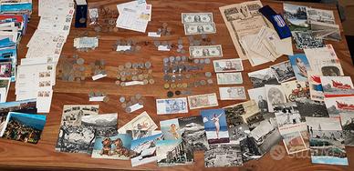 Lotto monete e cartoline
