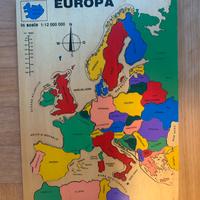 Puzzle Europa in legno