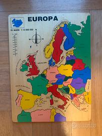 Puzzle Europa in legno
