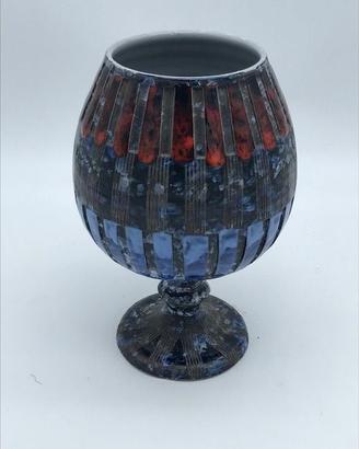 Vaso bicchierone in terracotta smaltata