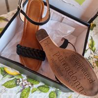 Sandali neri zeppa sughero n.40 Primadonna