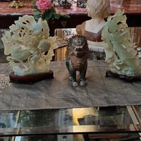 coppia di antiche sculture in giada Cina 
