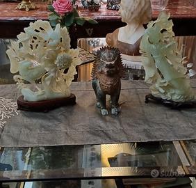 coppia di antiche sculture in giada Cina 