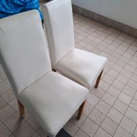 coppia sedie per cucina/sala colore bianco avorio.