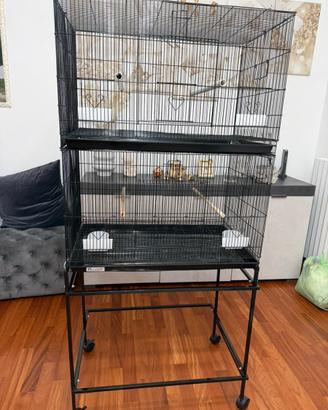 Voliera per uccelli doppia gabbia