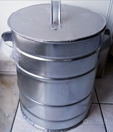 Contenitore in zincato per ceneri del camino