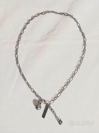 Collana e 8 anelli silver
