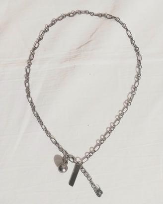 Collana e 8 anelli silver