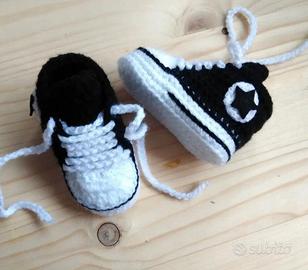 Scarpine neonato uncinetto lana, leggi descrizione