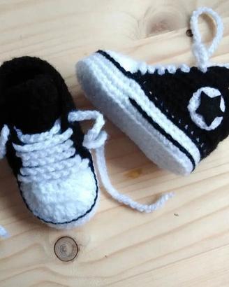Scarpine neonato uncinetto lana, leggi descrizione