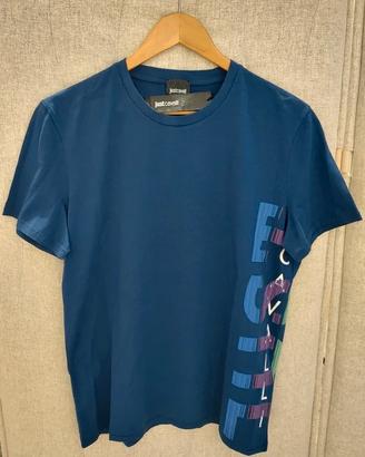 T-Shirt Just Cavalli Uomo Blu Nuova Taglia S