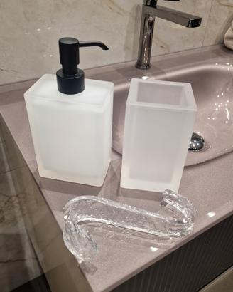 Set bagno porta sapone porta spazzolino gel