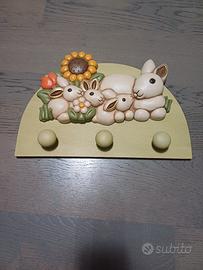 THUN appendiabiti  con coniglietti e girasole