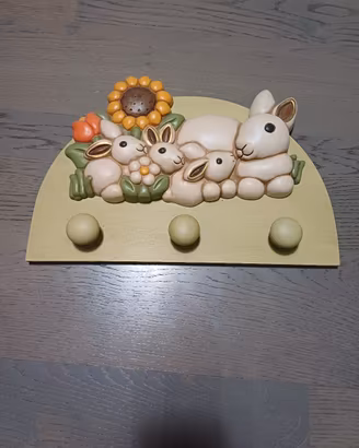THUN appendiabiti  con coniglietti e girasole