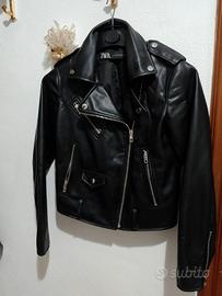 Giacca Biker Zara Nera - Tg. S Simil Pelle 