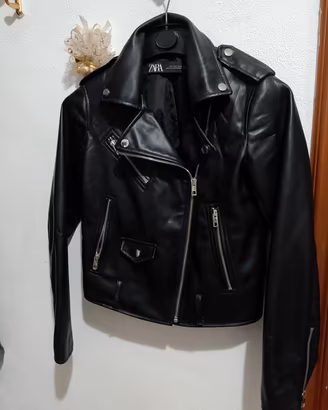 Giacca Biker Zara Nera - Tg. S Simil Pelle 
