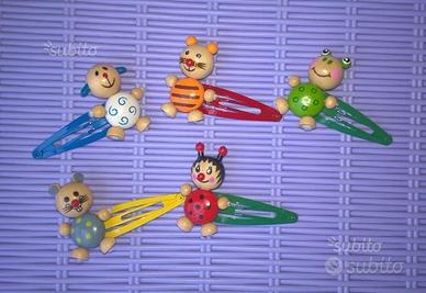 Set pinzette in legno per capelli