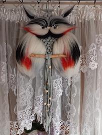 Gufo di macrame ( cerchio di 30cm )