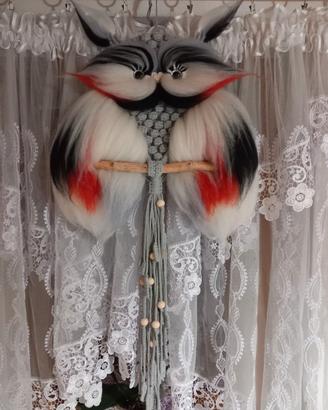 Gufo di macrame ( cerchio di 30cm )