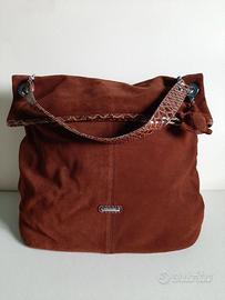 Borsa sacco donna Carpisa in pelle scamosciata