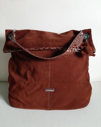 Borsa sacco donna Carpisa in pelle scamosciata