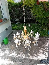 lampadario vintage gocce vetro 