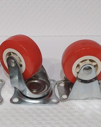 Set di 4 ruote Nuove per Carrello/Mobili
