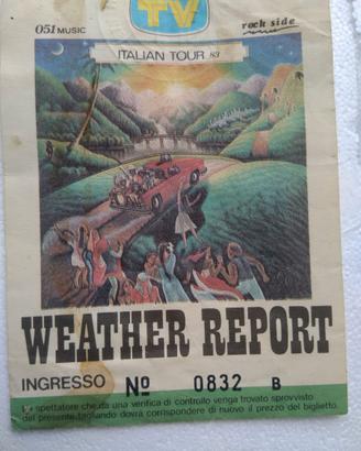 biglietto concerto Weather Report tour 83 Brescia