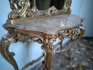 Toilette Specchiera in Mogano e Marmo 130x255