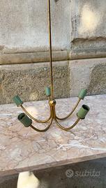 Lampadario Art Deco 20' in ottone a cinque luci