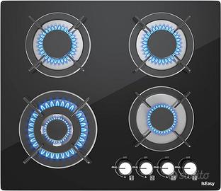 Piastra di cottura a gas a 4 fuochi, autosufficien