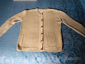 maglione giallo in cotone fatto a mano