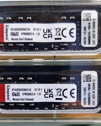 RAM Kingston 16GB (2x8GB) DDR4 3200MT/s CL20
