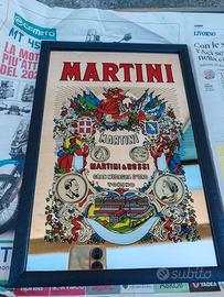 Quadretti Specchio Vintage Martini rosso e Bacardi
