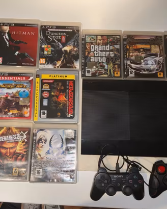 PS3 Super Slim 1TB + 2 Controller + 10 Giochi Orig