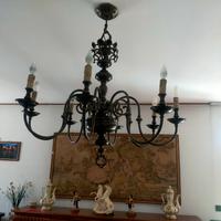 lampadario In stile fiammingo olandese ottone 